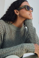 Balam Crochet Jumper in Green