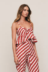 Gingham Bodice Top in Red