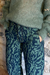 Pattern Green Denim Jean