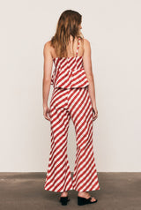 Gingham Crop Flare in Red