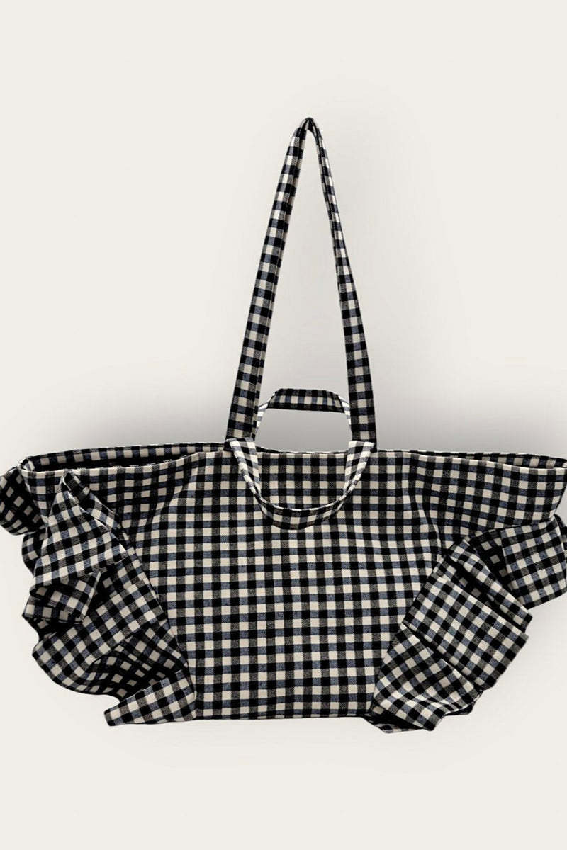 Frill Shopper Bag in Gingham