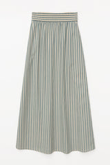 Long Skirt in Green Stripe