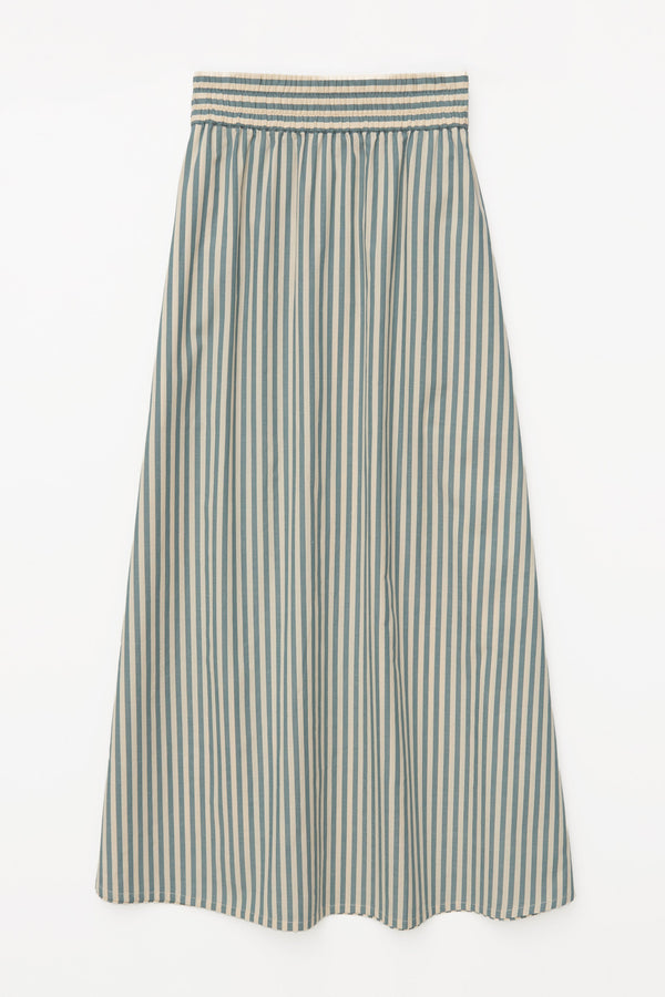 Long Skirt in Green Stripe