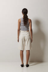 Bermuda Denim Shorts in Ecru