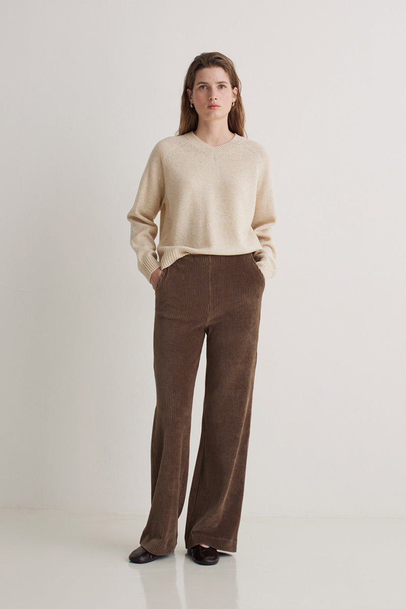 Wide Leg Trousers in Taupe