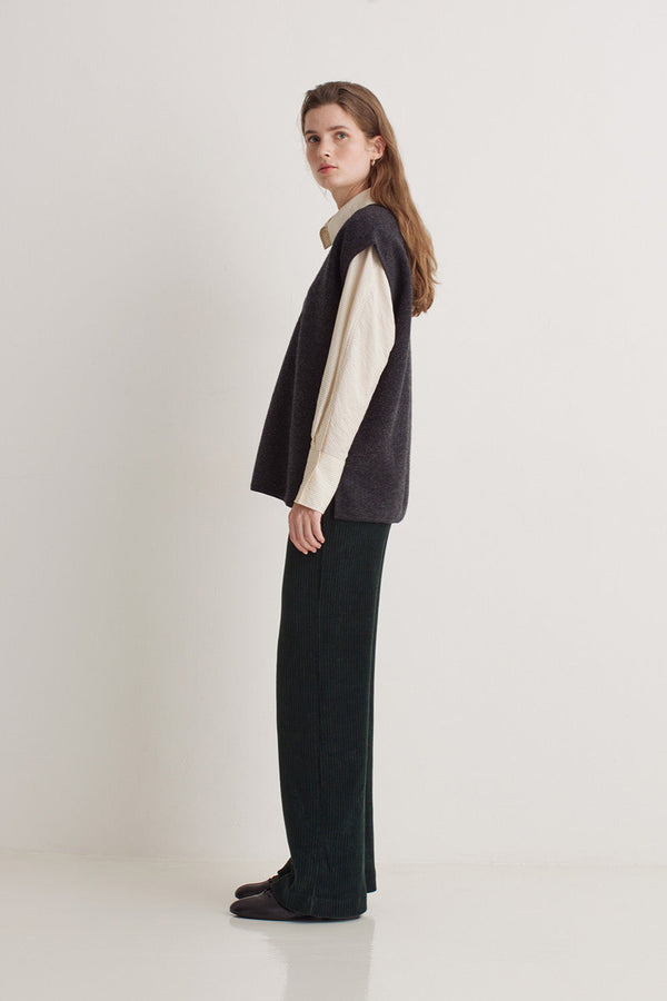 Wide Leg Trousers in Dark Forest