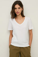 Basic V neck T-Shirt in White