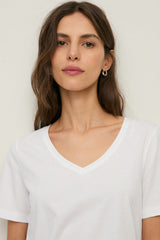 Basic V neck T-Shirt in White