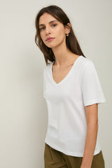 Basic V neck T-Shirt in White