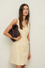 Linen Dress in Ecru