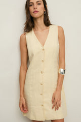 Linen Dress in Ecru