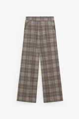 Harriet Plaid Trousers in Beige