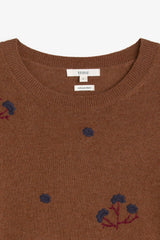 Embroidered Floral Jumper in Caramel