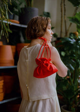 Baby Petal Cinch in Scarlet Satin