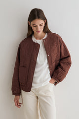 Rose Bomber Jacket in Brown