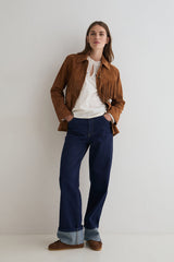Fringe Suede Leather Jacket in Whiskey
