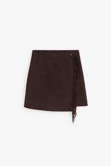 Sully Wool Skirt in Chocolate Brown