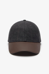 Plaid Baseball Hat in Dark Grey