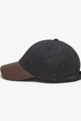 Plaid Baseball Hat in Dark Grey