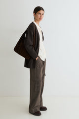Suede Hobo Bag in Chocolate