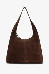 Suede Hobo Bag in Chocolate