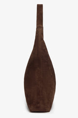 Suede Hobo Bag in Chocolate
