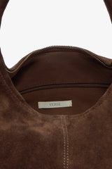 Suede Hobo Bag in Chocolate
