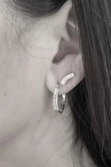 Brone Curve Stud in Silver