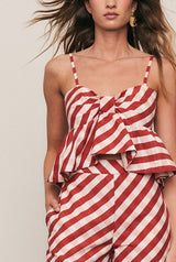 Gingham Bodice Top in Red