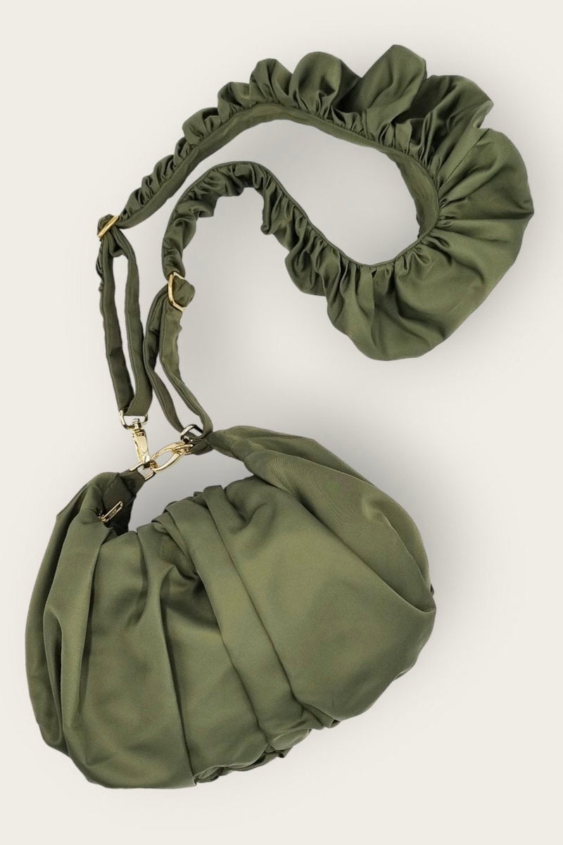 Mini Ruche Hobo in Moss