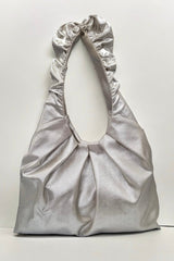 Large Ruche Tote in Gilded Silver Cotton