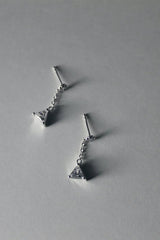 Prism Drop Earrings in Silver