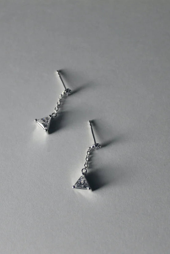 Prism Drop Earrings in Silver