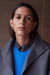 Fringe Wool Coat in Grey