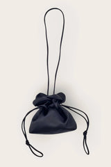 Baby Petal Cinch in Black Satin