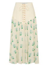 Floral Lace Up Skirt