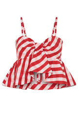 Gingham Bodice Top in Red