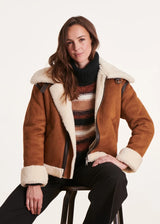 Fur Bomber in Chestnut Brown