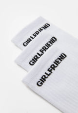 3-Pack Crew Sock in White