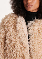 Short Fur Jacket In Ecru