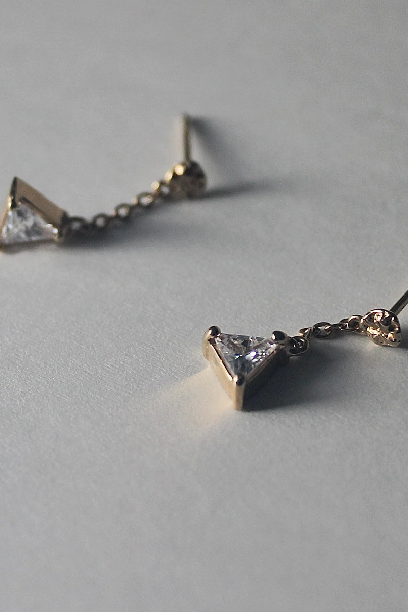 Prism Drop Earrings in Gold
