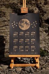 Lunar Calendar 2025 - Gold Risograph A3 Art Print