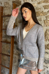 Grey Fleck Cardigan