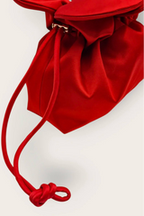 Petal Cinch Scarlet Satin Bag
