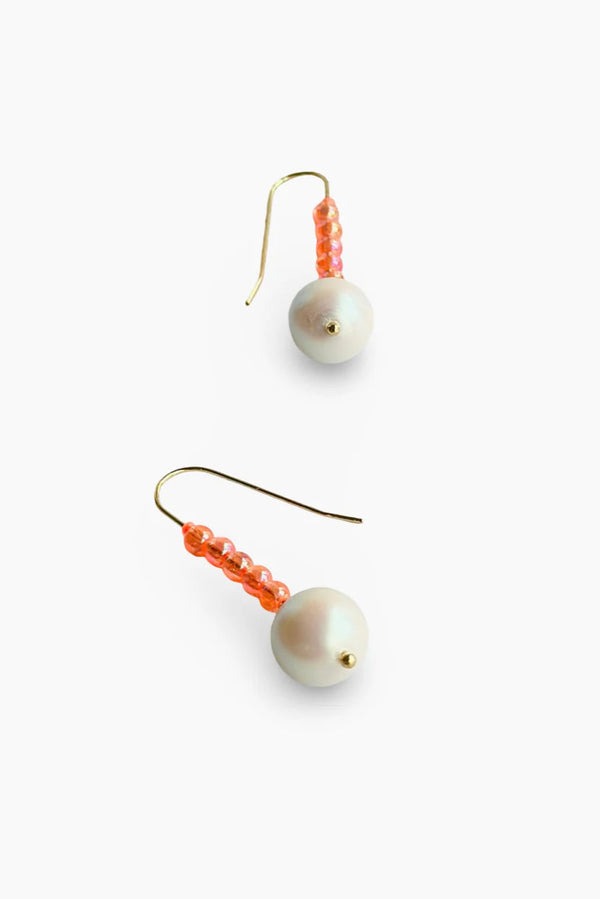 Apricot Pearl Drop Earring