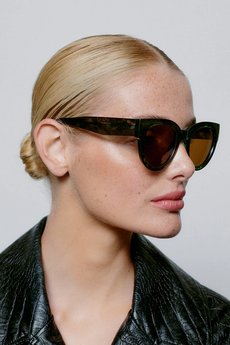 Lilly Sunglasses in Green Marble
