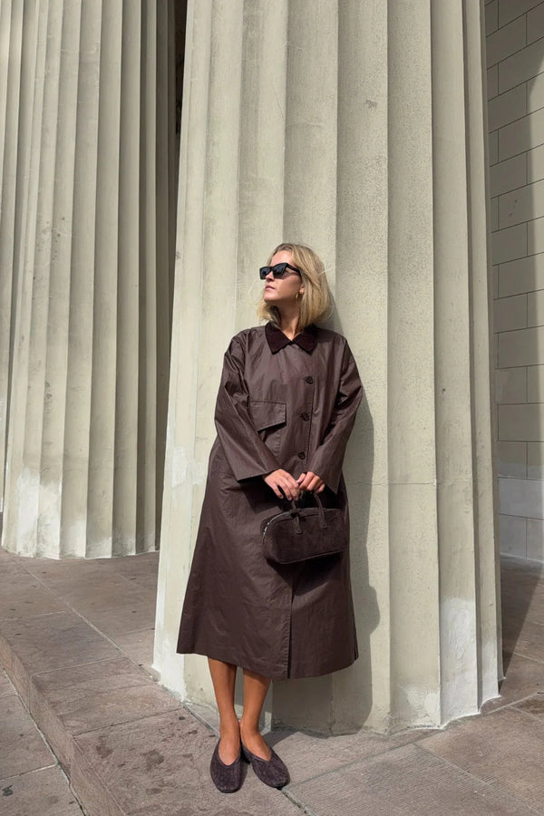Anges Coat in Dark Brown