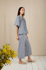Aide Trousers in Navy Gingham