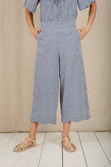 Aide Trousers in Navy Gingham