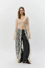 Anastasia Lace Robe in Off White